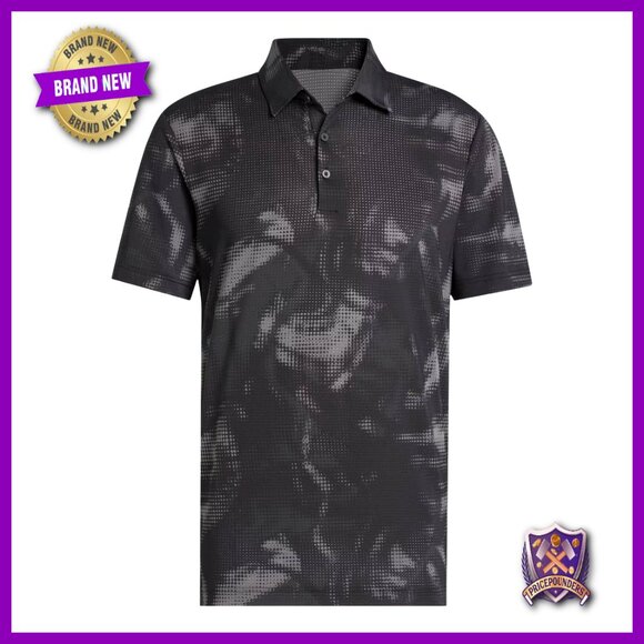 Men's Printed Mesh Polo Shirt Regular Fit Recycled Polyester Golf Activewear